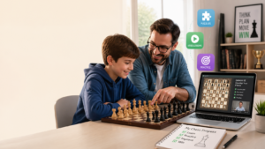 Online chess learning setup
