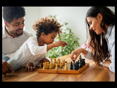 Kid playing chess