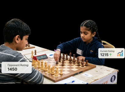 Kids playing rated chess match