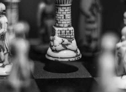 Chess rook piece illustrating tactical moves like forks, pins, and skewers