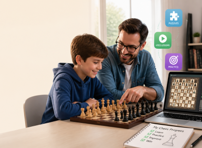 Online chess learning setup