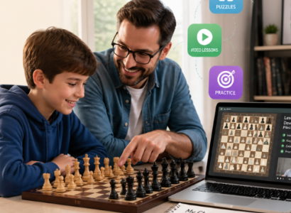 Online chess learning setup